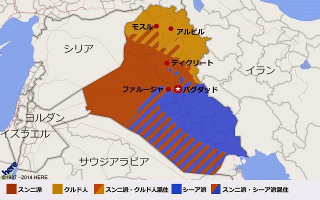 イラクの地図。出典はCNN
