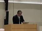 日本国際ボランティアセンター(JVC)が主催するイベント「『世界最大の野外監獄』ガザの病院で銃撃負傷者と向き合って」に登壇した、北海道パレスチナ奉仕団の猫塚義夫整形外科医(東京・広尾の聖心女子大学で)